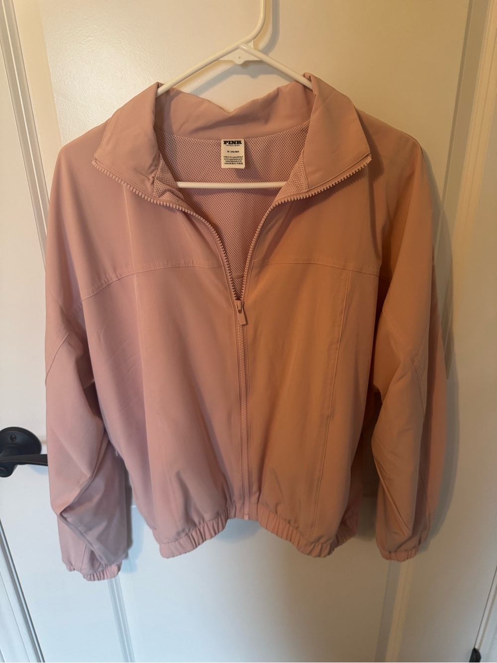 PINK Victoria's Secret Blush Pink Zip-Up Varsity Jacket